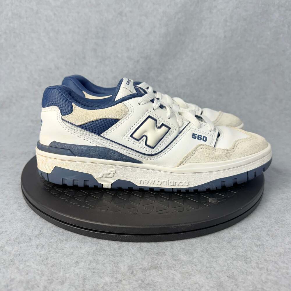 New Balance 550 White Vintage Indigo Navy BB550STG Men's Size 7